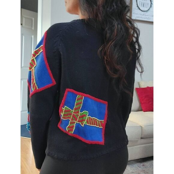 Vintage Michael Simon Holiday Gifts BowUgly Holiday Collectible Sweater M - Picture 3 of 12